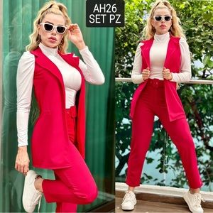 4 piece set white/red